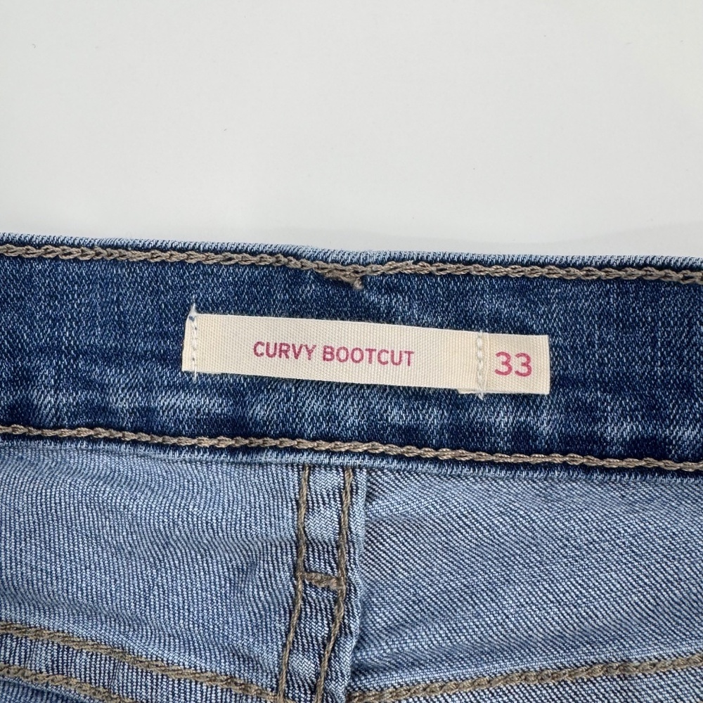 Levis Jeans Women 33 Blue Curvy Bootcut Denim Stretch Mid Rise Medium Wash - Picture 8 of 14